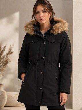 RAINFOREST Thermoluxe Faux Fur Anorak Coat M NWT